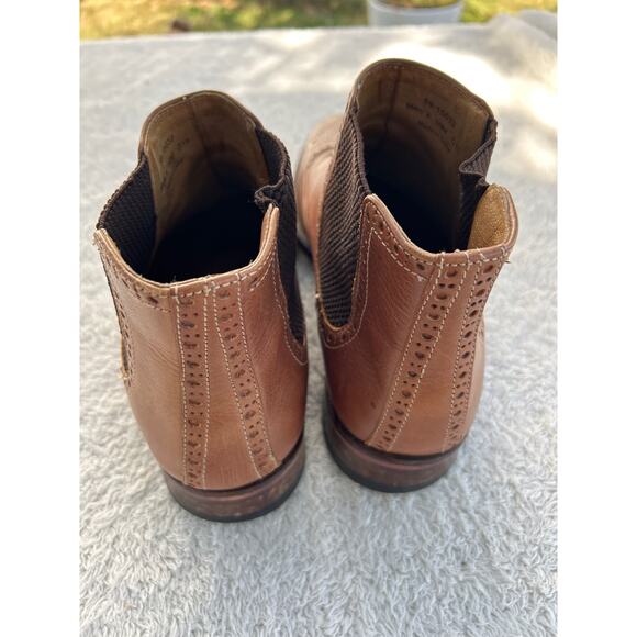 Johnston Murphy Wingtip Chelsea Boot 10M Brown Leather Vero Cuoio - Picture 7 of 10